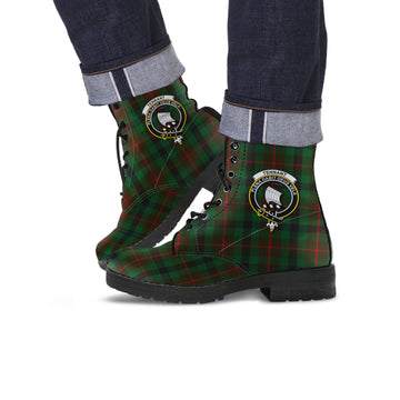 Tennant Tartan Leather Boots with Family Crest