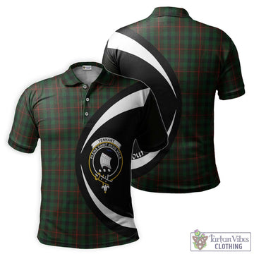 Tennant Tartan Men's Polo Shirt with Family Crest Circle Style