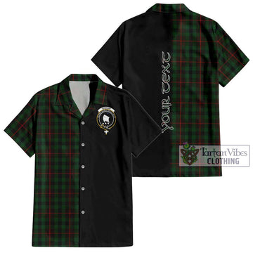 Tennant Tartan Short Sleeve Button Shirt with Family Crest and Half Of Me Style