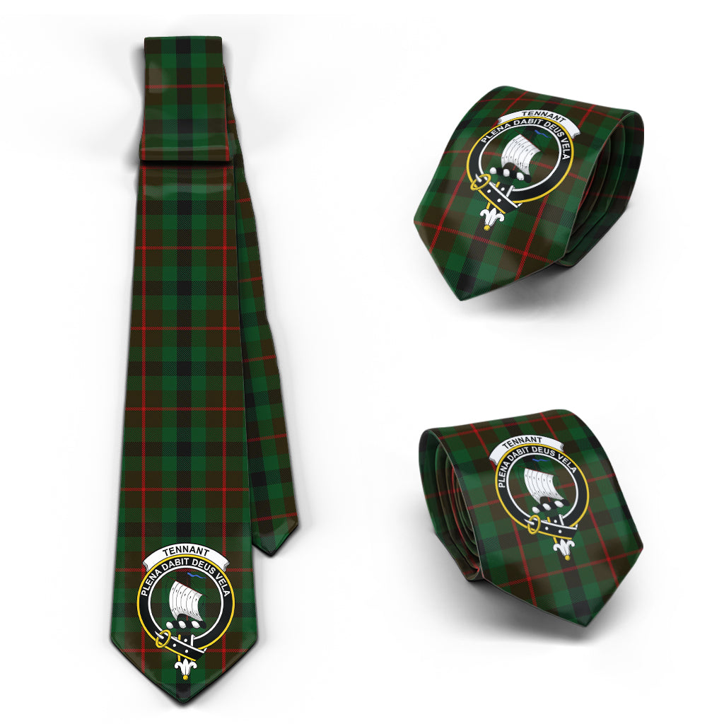 Tennant Tartan Classic Necktie with Family Crest Necktie One Size - Tartan Vibes Clothing