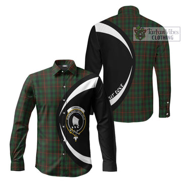 Tennant Tartan Long Sleeve Button Up with Family Crest Circle Style