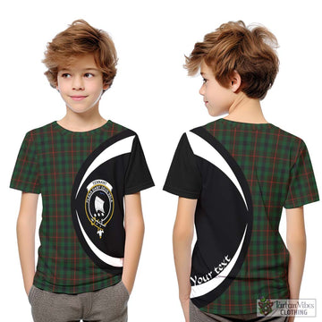 Tennant Tartan Kid T-Shirt with Family Crest Circle Style