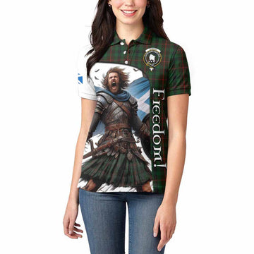 Tennant Crest Tartan Women's Polo Shirt Inspired by the Freedom of Scottish Warrior