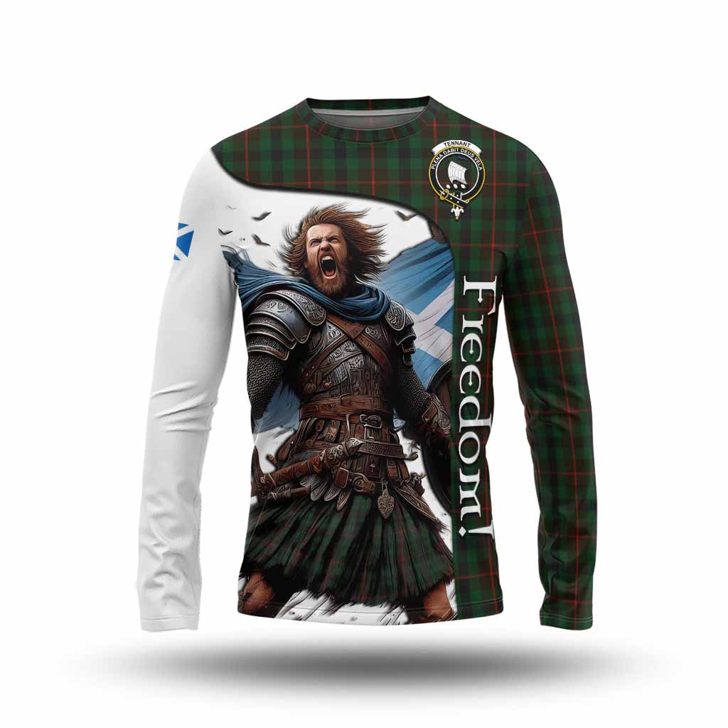 Tartan Vibes Clothing Tennant Crest Tartan Long Sleeve T-Shirt Inspired by the Freedom of Scottish Warrior