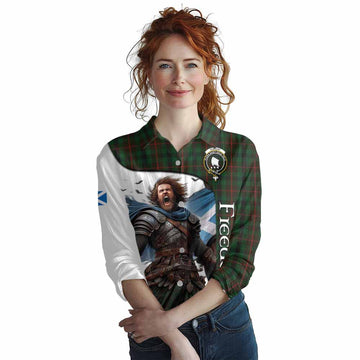 Tennant Crest Tartan Women's Casual Shirt Inspired by the Freedom of Scottish Warrior