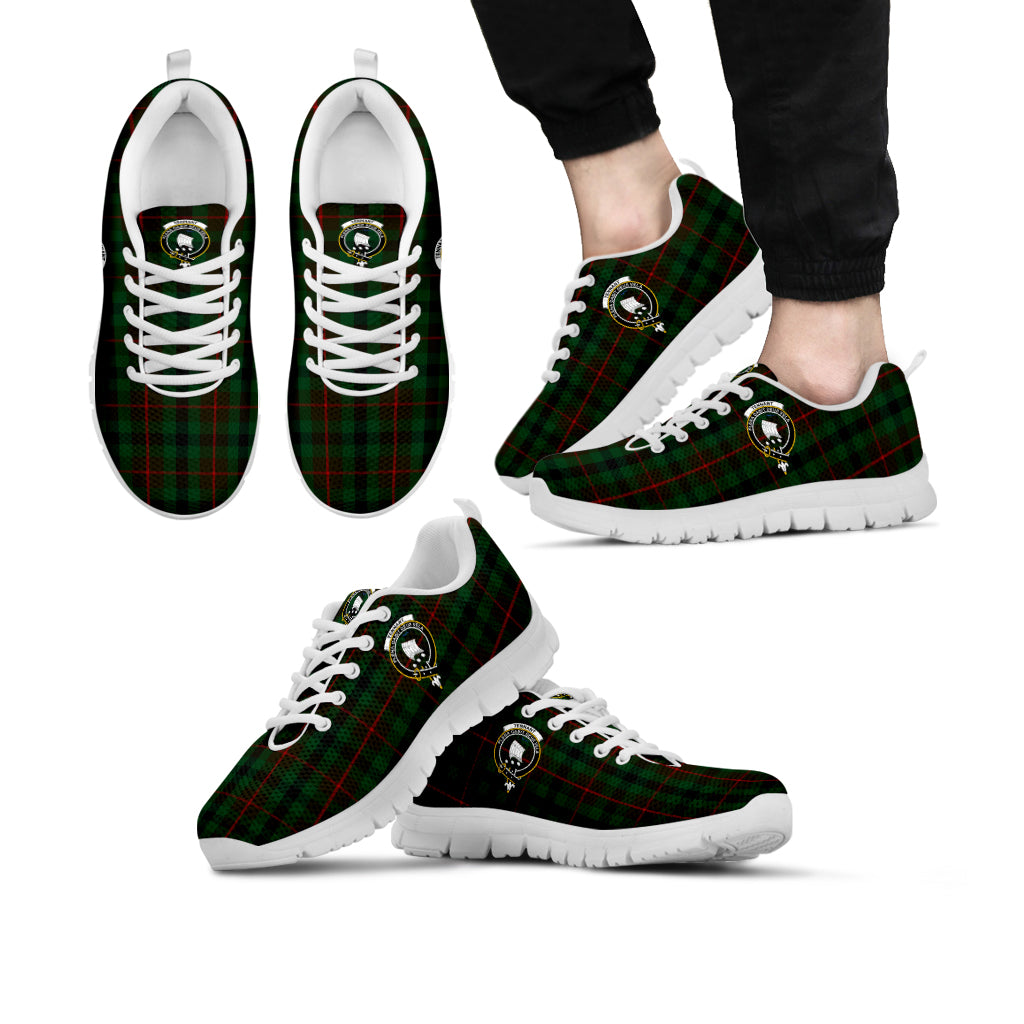 Tennant Tartan Sneakers with Family Crest Kid's Sneakers - Tartan Vibes Clothing