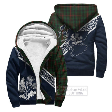 Tennant Tartan Sherpa Hoodie Featuring Thistle and Scotland Map