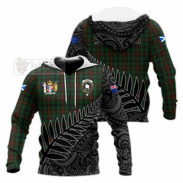 Tennant Crest Tartan Knitted Hoodie with New Zealand Silver Fern Half Style