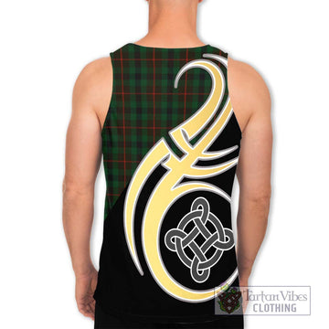 Tennant Tartan Men's Tank Top with Family Crest and Celtic Symbol Style