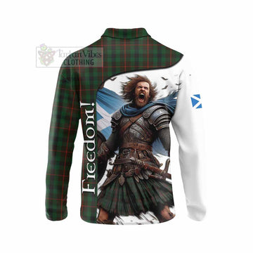 Tennant Crest Tartan Long Sleeve Polo Shirt Inspired by the Freedom of Scottish Warrior