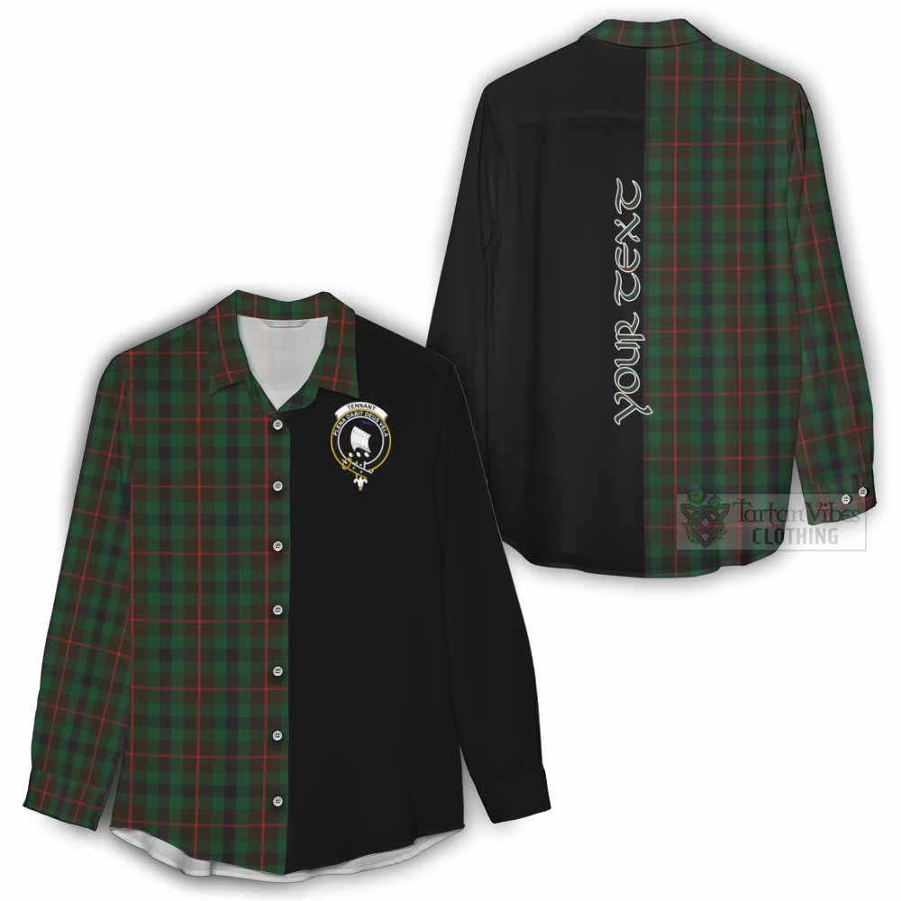 Tartan Vibes Clothing Tennant Tartan Women's Casual Shirt with Family Crest and Half Of Me Style