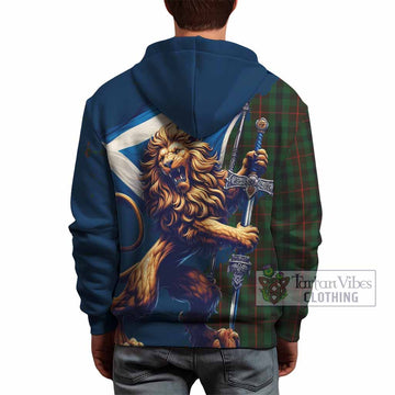 Tennant Tartan Family Crest Hoodie with Scottish Majestic Lion