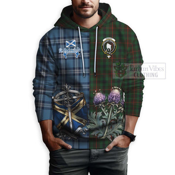 Tennant Tartan Hoodie Happy St. Andrew's Day Half Tartan Style