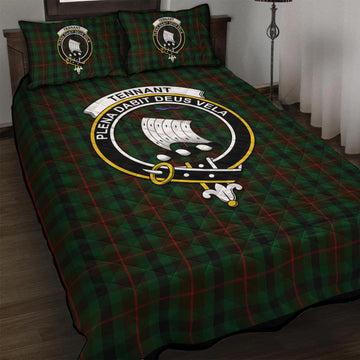 Tennant Tartan Quilt Bed Set with Family Crest