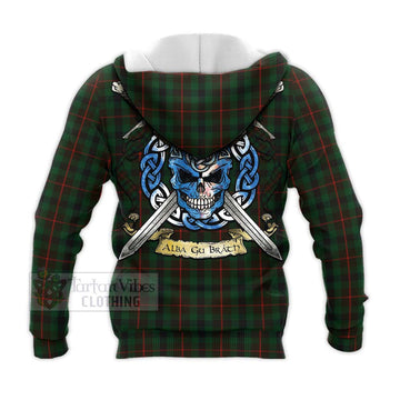 Tennant Tartan Knitted Hoodie with Family Crest Celtic Skull Style