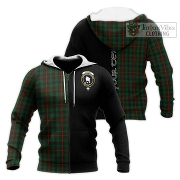 Tennant Tartan Knitted Hoodie with Family Crest and Half Of Me Style