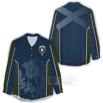 Tennant Tartan Women's Casual Shirt with Family Crest and Scottish Thistle Vibes Sport Style