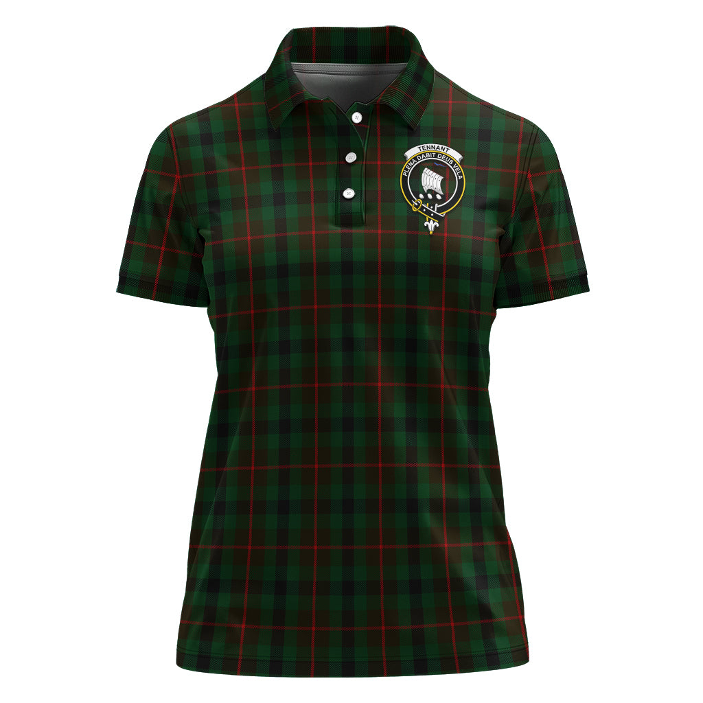 Tennant Tartan Polo Shirt with Family Crest For Women - Tartan Vibes Clothing