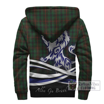 Tennant Tartan Sherpa Hoodie with Alba Gu Brath Regal Lion Emblem