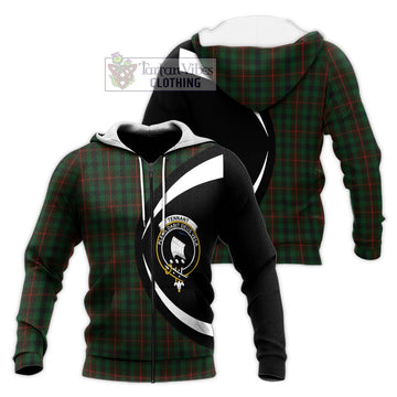 Tennant Tartan Knitted Hoodie with Family Crest Circle Style