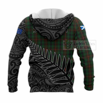 Tennant Crest Tartan Knitted Hoodie with New Zealand Silver Fern Half Style