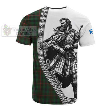 Tennant Tartan Clan Crest Cotton T-shirt with Highlander Warrior Celtic Style - Tartan Vibes Clothing