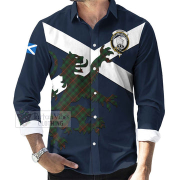 Tennant Tartan Lion Rampant Long Sleeve Button Shirt Proudly Display Your Heritage with Alba Gu Brath and Clan Name