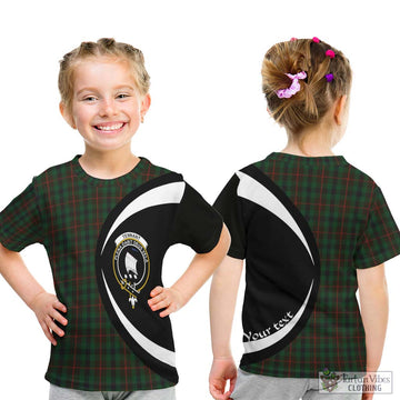 Tennant Tartan Kid T-Shirt with Family Crest Circle Style