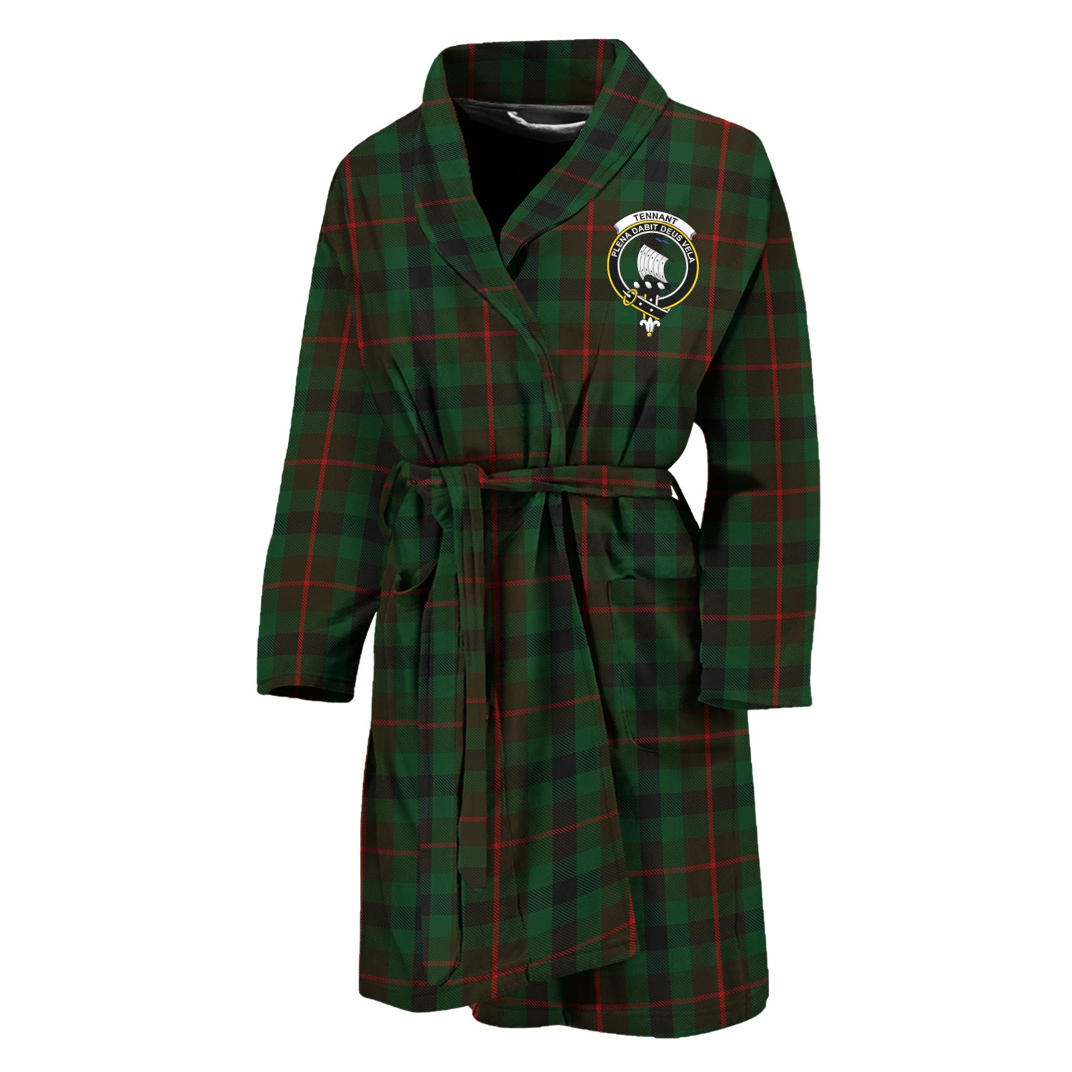 Tennant Tartan Bathrobe with Family Crest Unisex M - Tartan Vibes Clothing