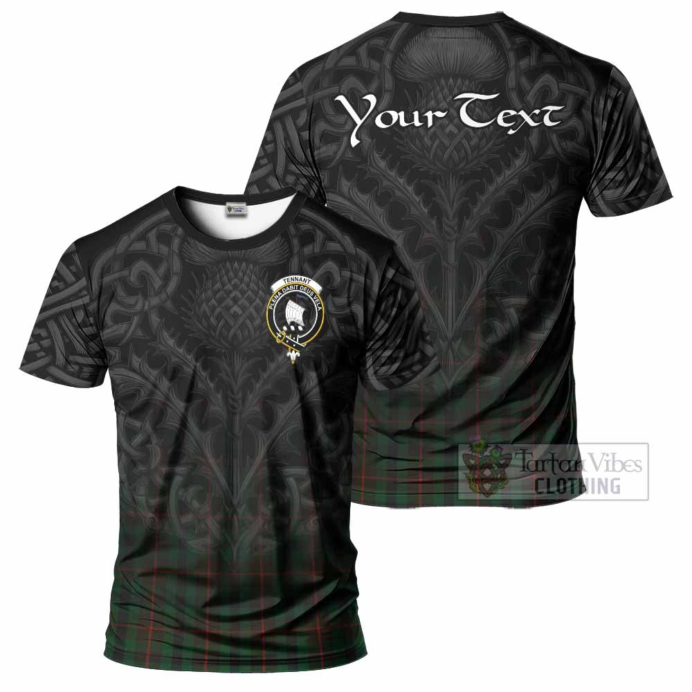 Tartan Vibes Clothing Tennant Tartan T-Shirt with Family Crest Celtic Thistle Vibes