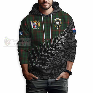 Tennant Crest Tartan Hoodie with New Zealand Silver Fern Half Style