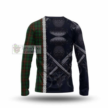 Tennant Tartan Long Sleeve T-Shirt with Family Crest Cross Sword Thistle Celtic Vibes