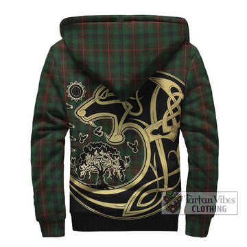 Tennant Tartan Sherpa Hoodie with Family Crest Celtic Wolf Style