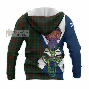 Tennant Tartan Family Crest Knitted Hoodie Scottish Thistle Celtic Inspired - Tartan Vibes Clothing