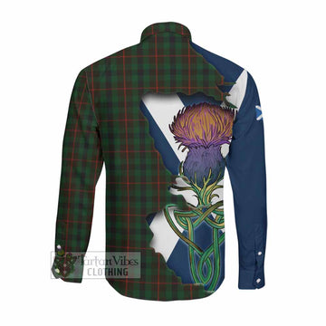 Tennant Tartan Family Crest Long Sleeve Button Shirt Scottish Thistle Celtic Inspired Men's Shirt - Tartan Vibes Clothing