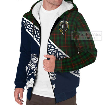 Tennant Tartan Sherpa Hoodie Featuring Thistle and Scotland Map