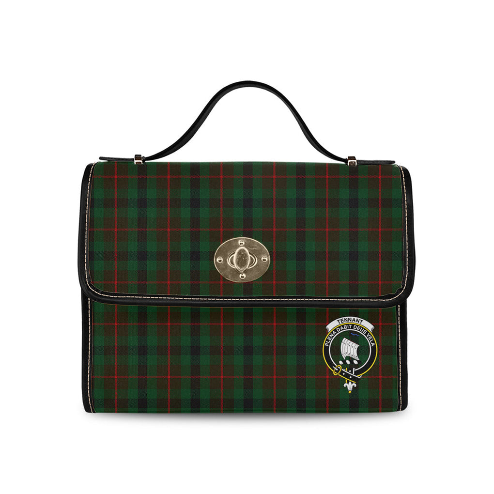 tennant-tartan-leather-strap-waterproof-canvas-bag-with-family-crest