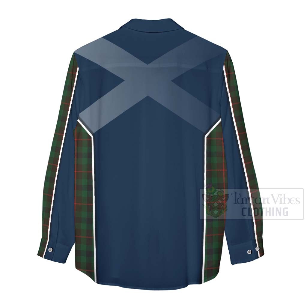 Tartan Vibes Clothing Tennant Tartan Women's Casual Shirt with Family Crest and Scottish Thistle Vibes Sport Style