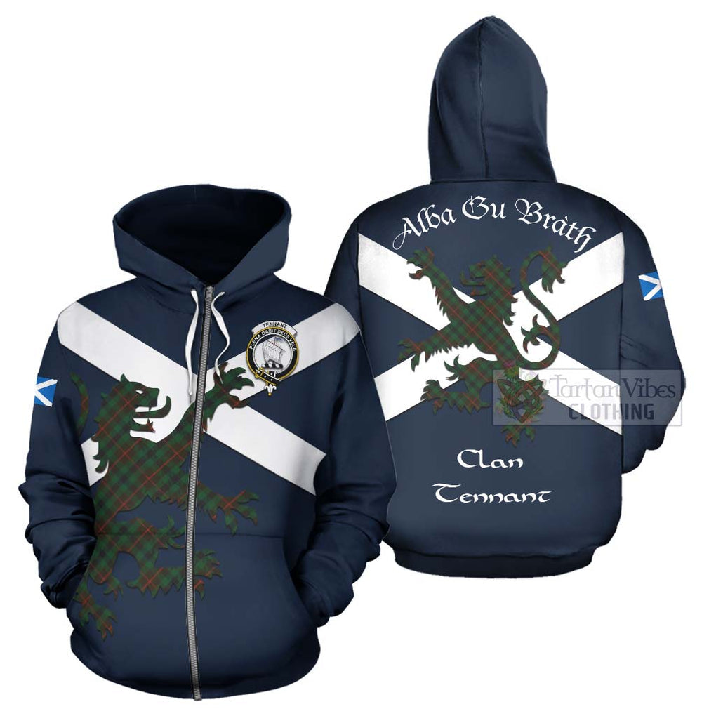 Tartan Vibes Clothing Tennant Tartan Lion Rampant Hoodie – Proudly Display Your Heritage with Alba Gu Brath and Clan Name