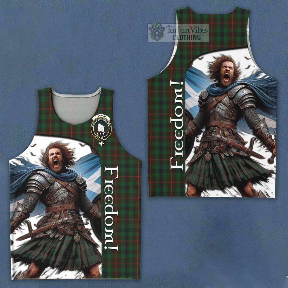 Tartan Vibes Clothing Tennant Crest Tartan Men's Tank Top Inspired by the Freedom of Scottish Warrior