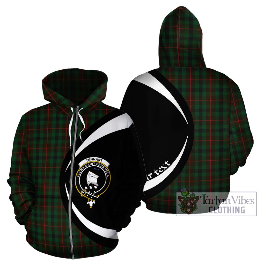 Tennant Tartan Hoodie with Family Crest Circle Style - Tartan Vibes Clothing