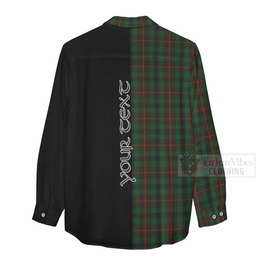 Tartan Vibes Clothing Tennant Tartan Women's Casual Shirt with Family Crest and Half Of Me Style