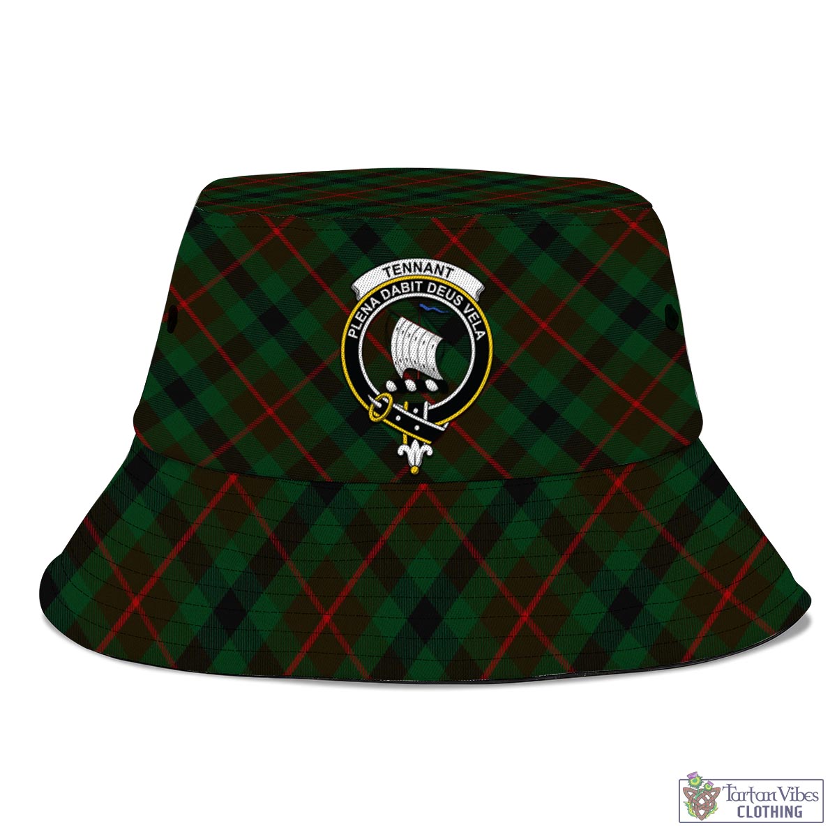 Tartan Vibes Clothing Tennant Tartan Bucket Hat with Family Crest