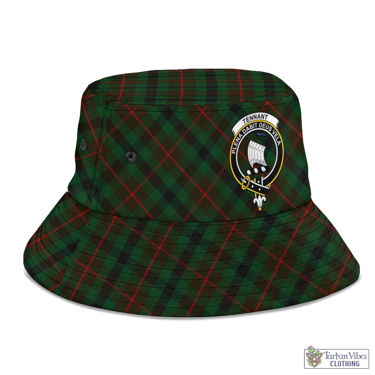 Tartan Vibes Clothing Tennant Tartan Bucket Hat with Family Crest