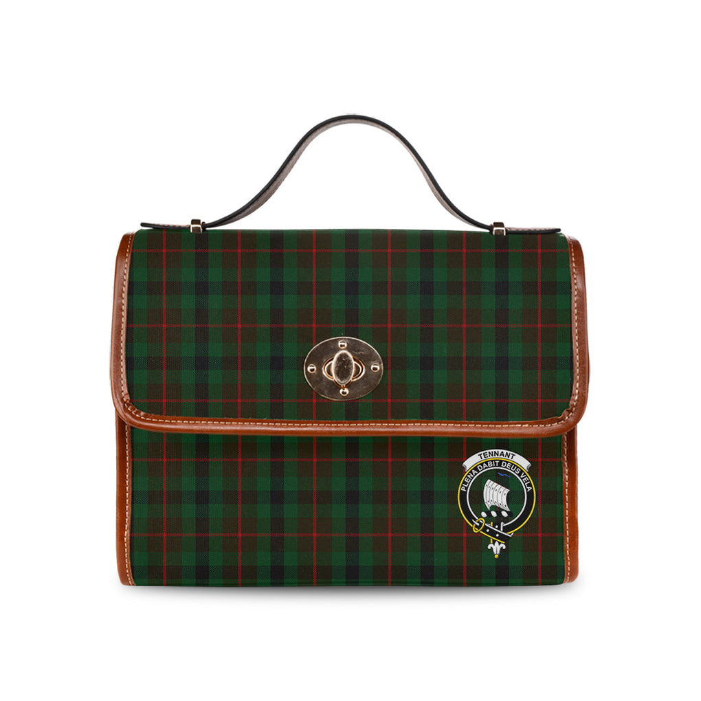 tennant-tartan-leather-strap-waterproof-canvas-bag-with-family-crest