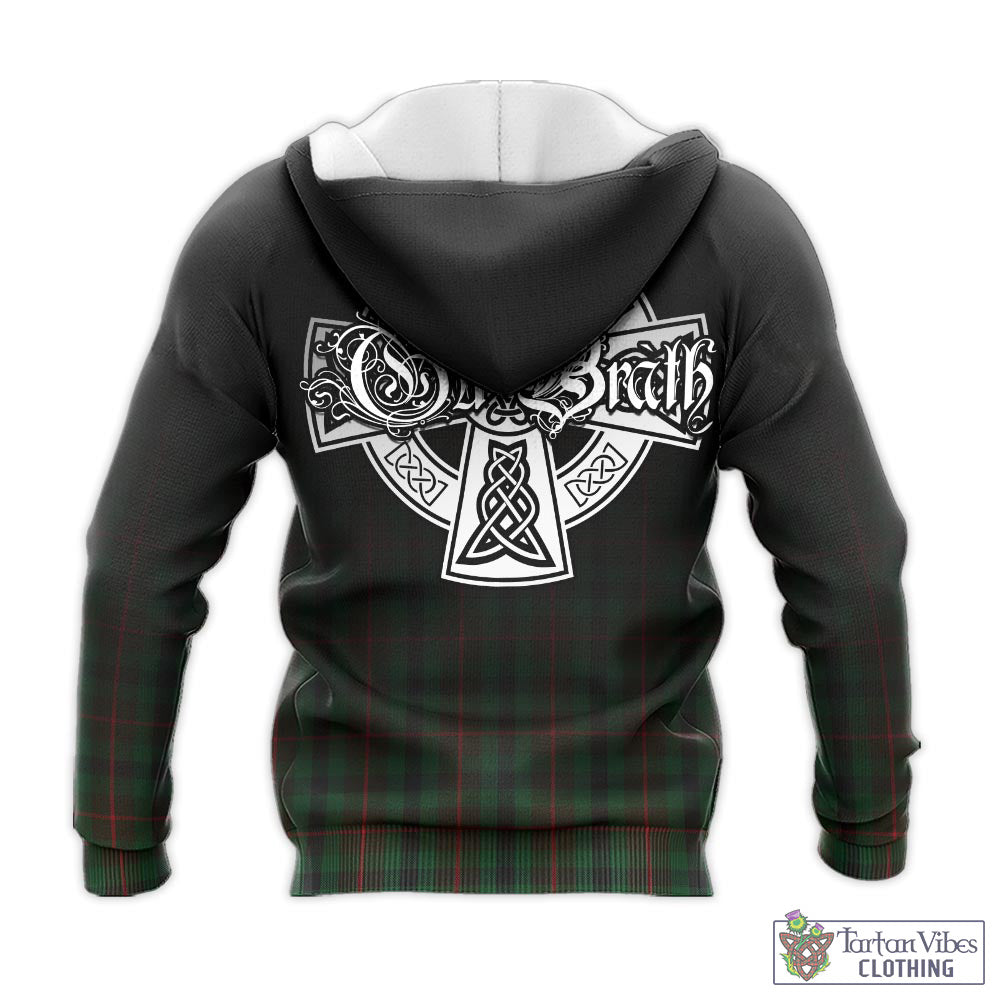 Tartan Vibes Clothing Tennant Tartan Knitted Hoodie Featuring Alba Gu Brath Family Crest Celtic Inspired