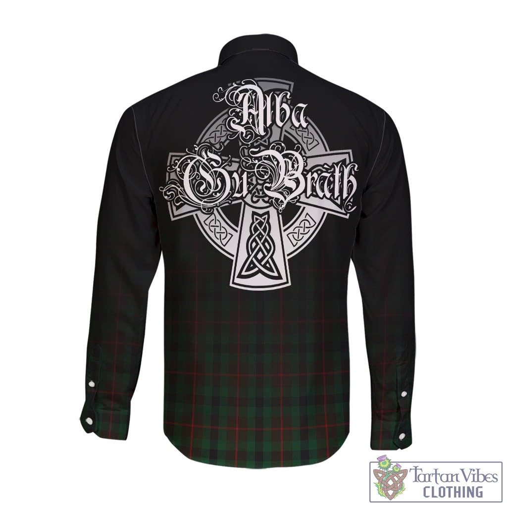 Tartan Vibes Clothing Tennant Tartan Long Sleeve Button Up Featuring Alba Gu Brath Family Crest Celtic Inspired