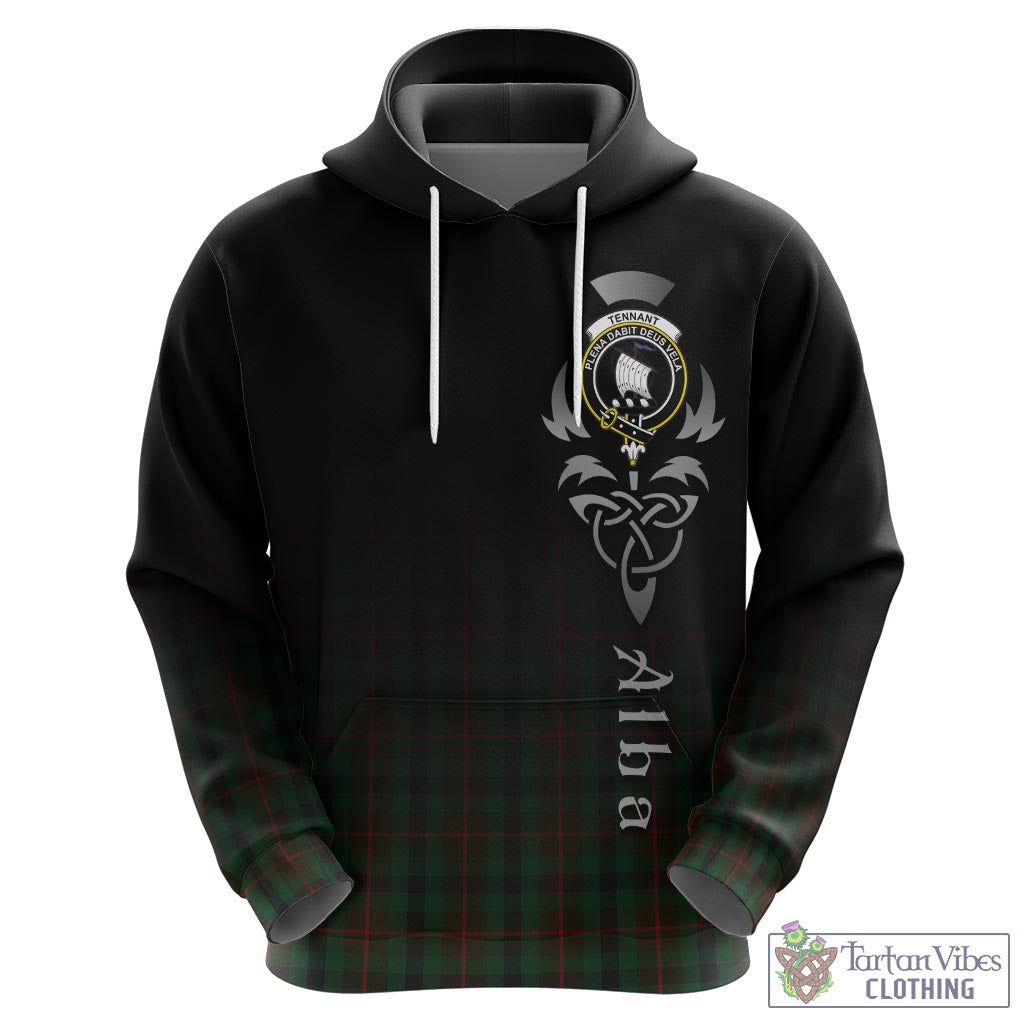 Tartan Vibes Clothing Tennant Tartan Hoodie Featuring Alba Gu Brath Family Crest Celtic Inspired