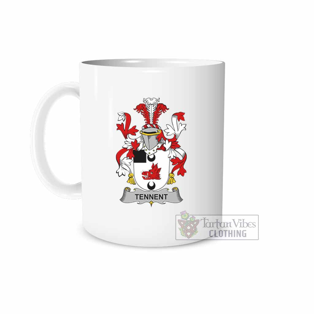 Tartan Vibes Clothing Tennent Irish Clan Coat of Arms Ceramic Mug