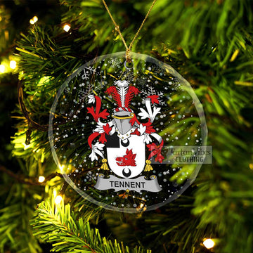 Tennent Irish Clan Christmas Glass Ornament with Coat of Arms